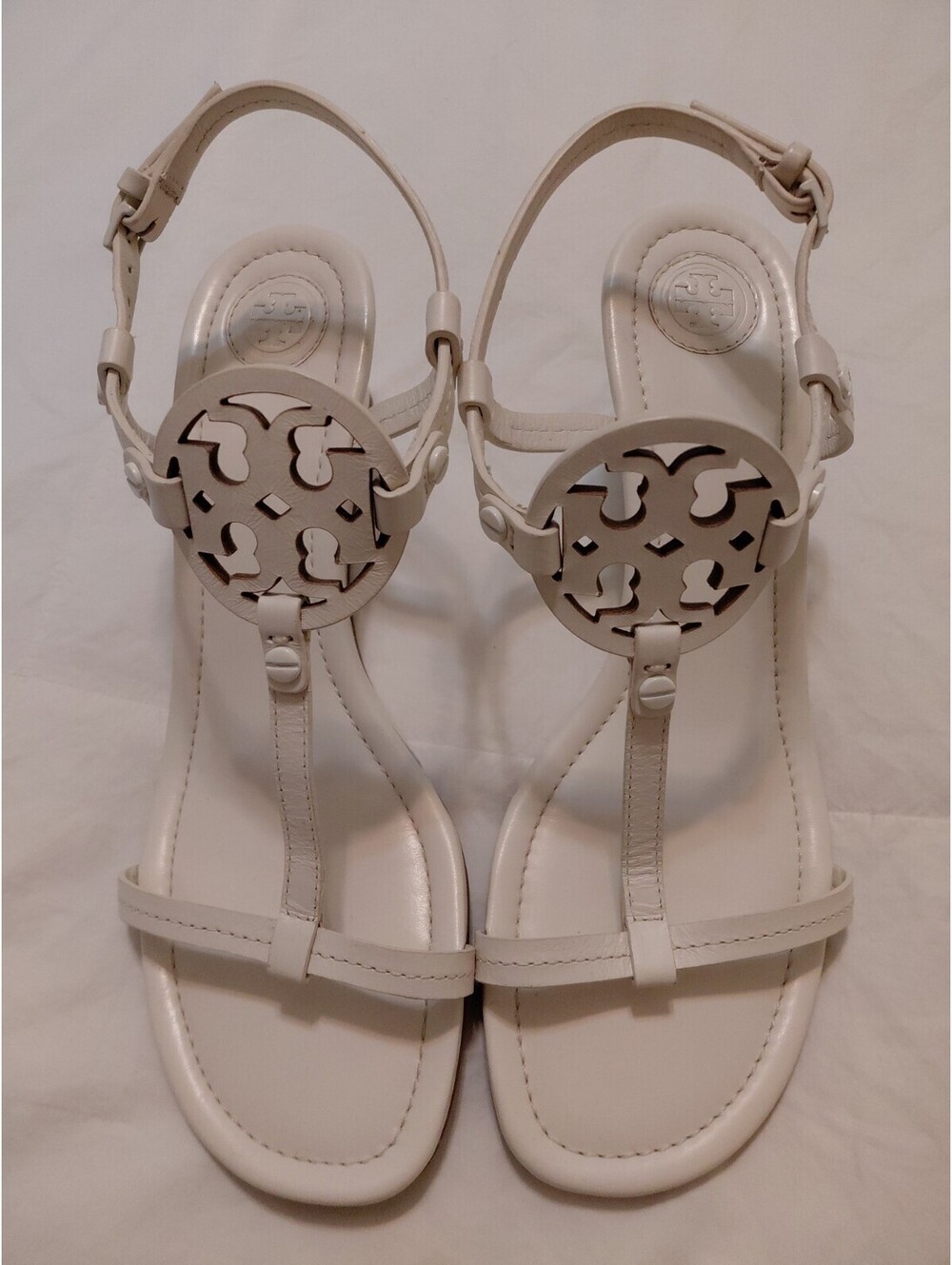 Tory Burch Miller Sandals Off White 8.5 EUC #793